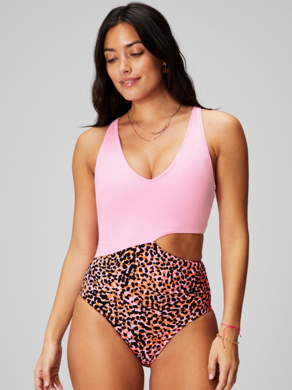 Fabletics NWT Asymmetrical Cutout Shaping One-Piece Swimsuit